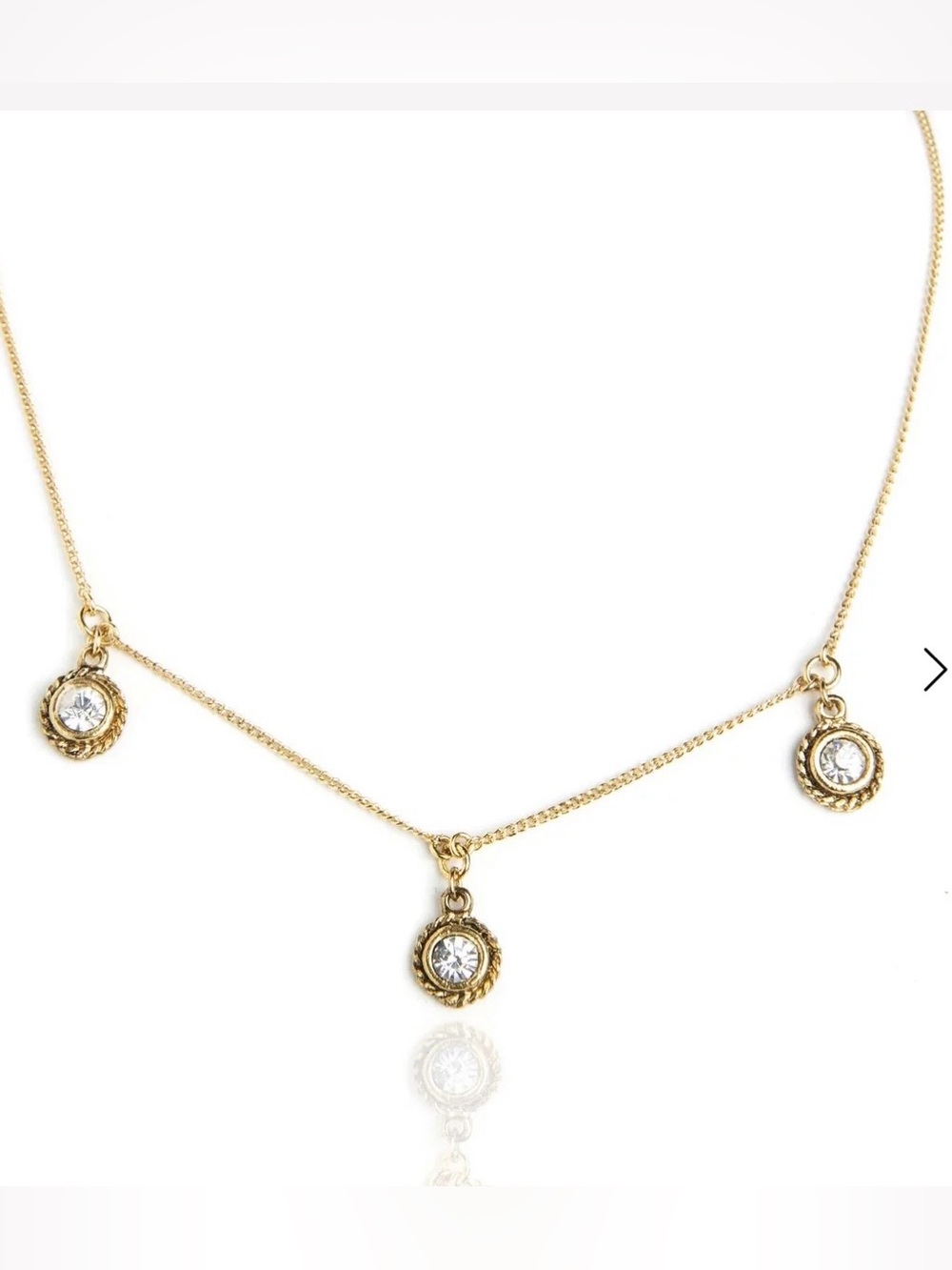 Virgins Saints & Angels VSA 3 Crystal Drop Necklace NWT